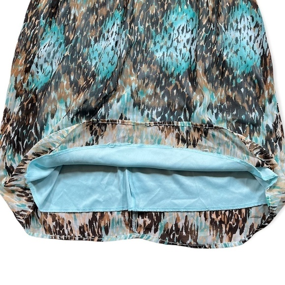 Twenty-Six Brand Abstract Print Layered Open Sleeve Dress sz 7 - Picture 6 of 14